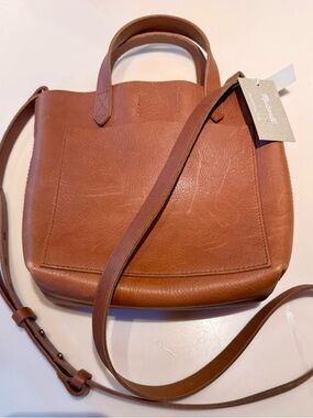 Madewell Chestnut Brown Leather Crossbody Tote NEW WITH TAGS
